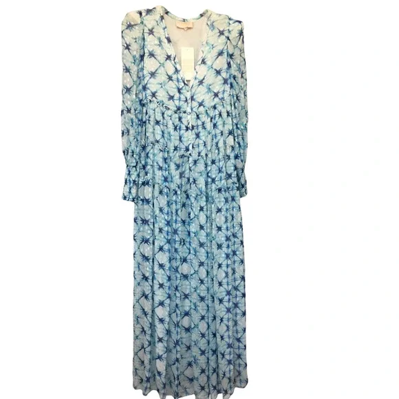 Rococo‎ Sand Volna Maxi Blue Multi Metallic Sparkle Bohemian Glam Size Small